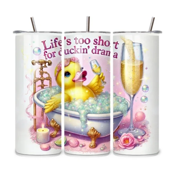 Life is Too Short For Drama Duck 20oz Stainless Steel Tumbler - Picture 1 of 1